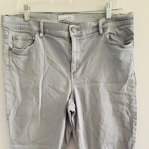 Loft ankle crop grey jeans!